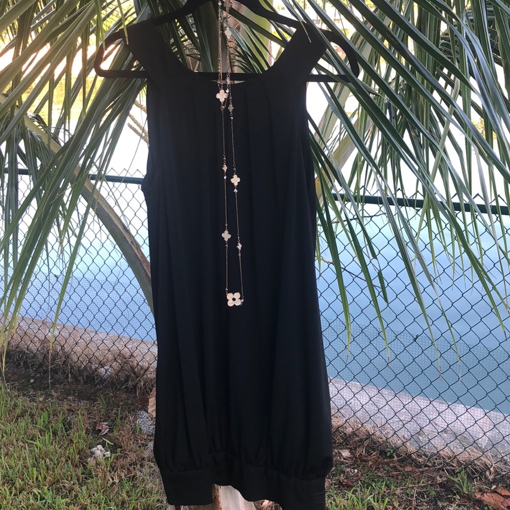 Little black dress French balloon hem back zip med